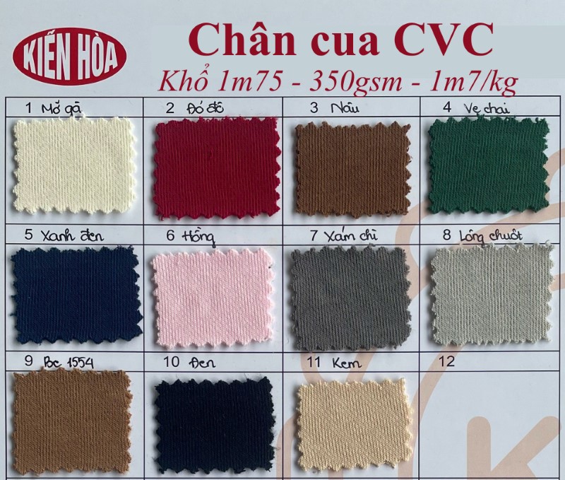 Bảng mày vải chân cua CVC