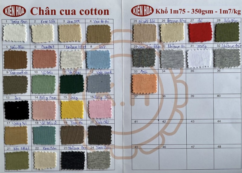 Bảng mày vải chân cua cotton